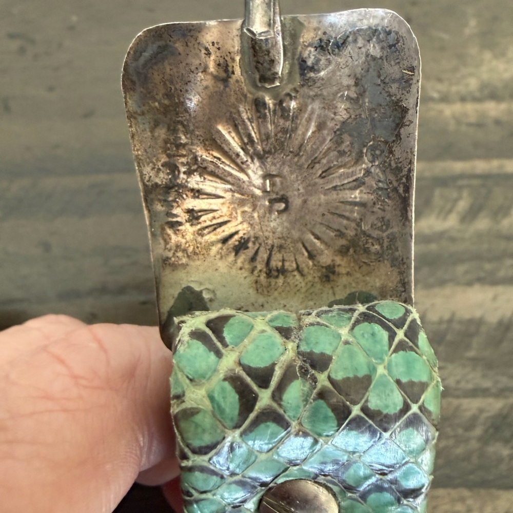 Vintage Turquoise and Silver Concho Belt - Picture 4 of 9